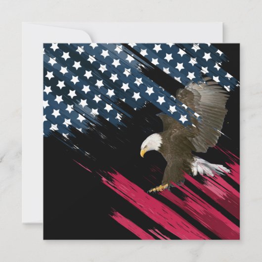 Bald Eagle auf der Flagge Einladung (Vorderseite)