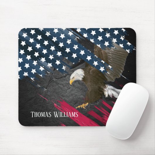 Bald Eagle auf der Flagge Mousepad (Mit Mouse)