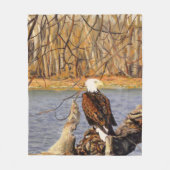Bald Eagle auf der Illinois River Bank Fleecedecke (Vorderseite)