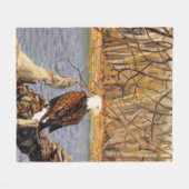 Bald Eagle auf der Illinois River Bank Fleecedecke (Vorderseite (Horizontal))