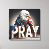 Bald Eagle auf einem Bettenschild Leinwanddruck (Vorderseite)