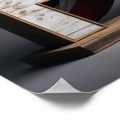 Bald Eagle auf einem Bettenschild Poster (Ecke)