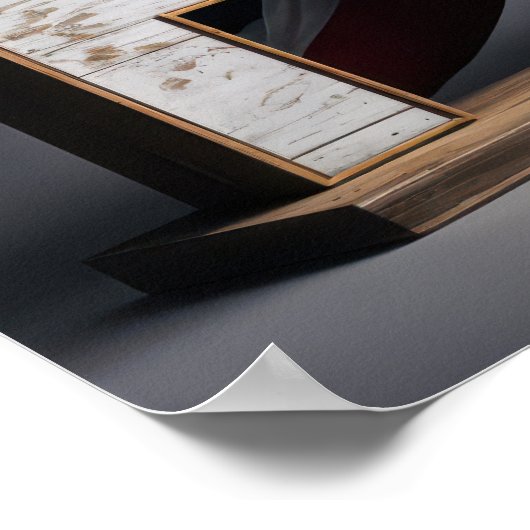 Bald Eagle auf einem Bettenschild Poster (Ecke)