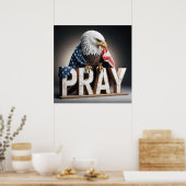 Bald Eagle auf einem Bettenschild Poster (Küche)