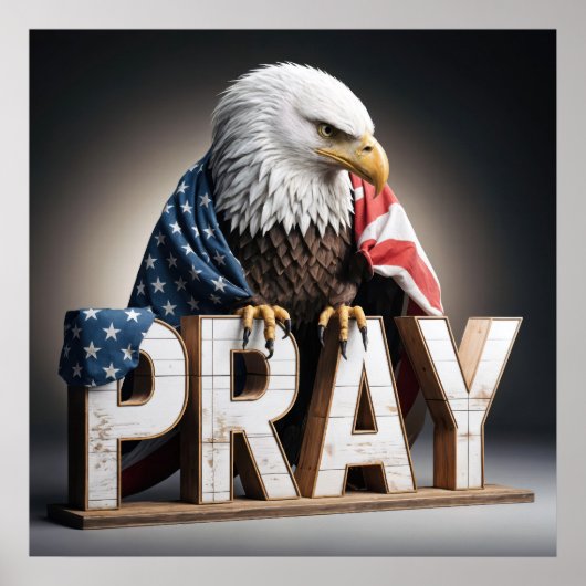 Bald Eagle auf einem Bettenschild Poster (Vorne)