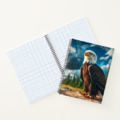 Bald Eagle auf einem Stump-Notebook Notizblock (Innenseite)