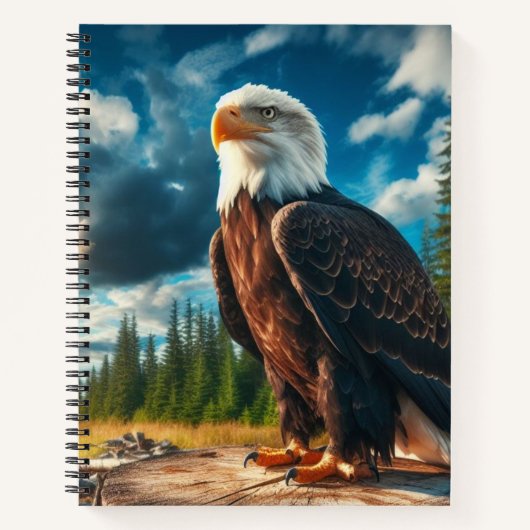 Bald Eagle auf einem Stump-Notebook Notizblock (Vorderseite)