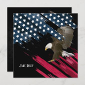 Bald Eagle auf Flag Einladung (Vorne/Hinten)