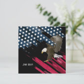 Bald Eagle auf Flag Einladung (Stehend Vorderseite)