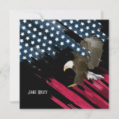 Bald Eagle auf Flag Einladung (Vorderseite)