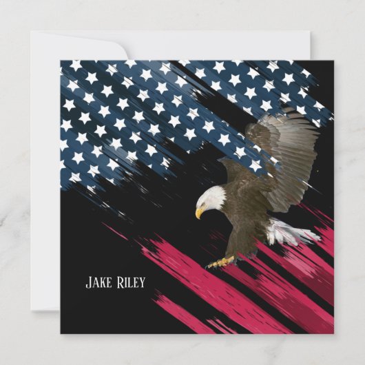 Bald Eagle auf Flag Einladung (Vorderseite)