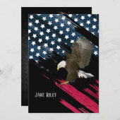 Bald Eagle auf Flag Einladung (Vorne/Hinten)