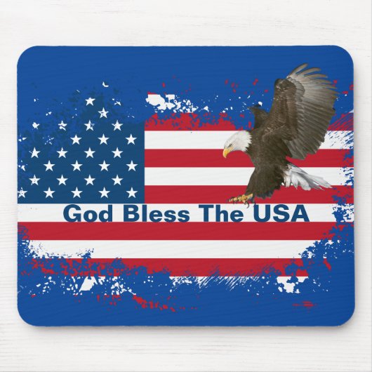 Bald Eagle auf US-FlaggeMousepad Mouse Pad Mousepad (Vorne)