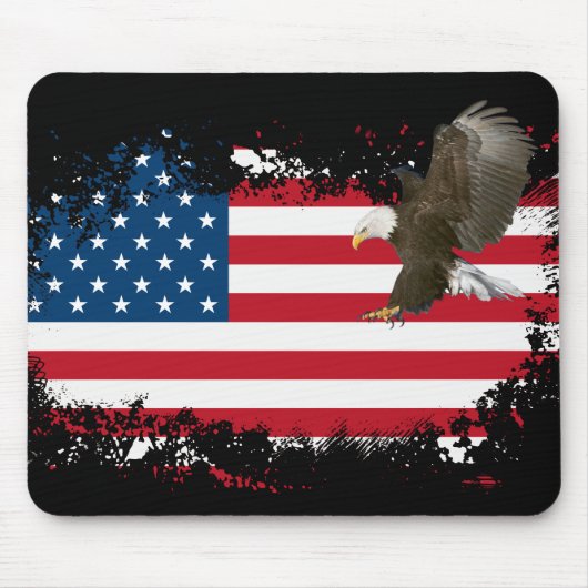 Bald Eagle auf US-FlaggeMousepad Mousepad (Vorne)