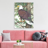 Bald Eagle auf Zweig Leinwanddruck (Insitu (Wohnzimmer))