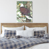 Bald Eagle auf Zweig Leinwanddruck (Insitu (Schlafzimmer))