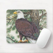 Bald Eagle auf Zweig Mousepad (Mit Mouse)