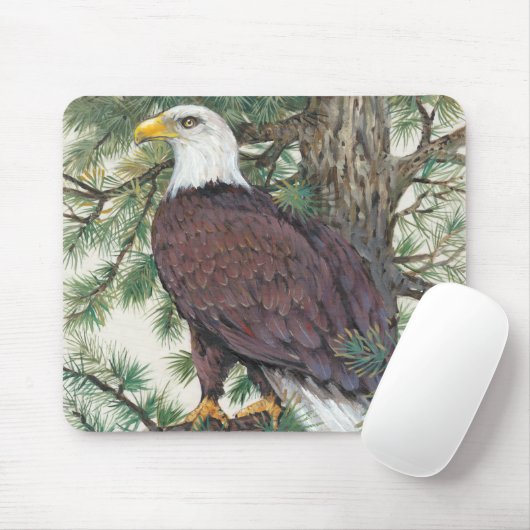 Bald Eagle auf Zweig Mousepad (Mit Mouse)
