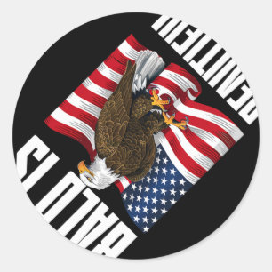 Bald Eagle Bald ist schön 4. Juli Independe Runder Aufkleber