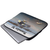 Bald Eagle Bass Fishing Laptopschutzhülle (Vorne Knopf)