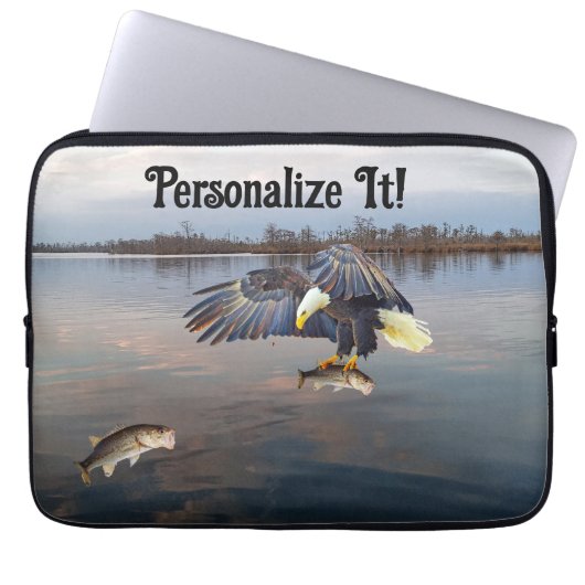 Bald Eagle Bass Fishing Laptopschutzhülle (Vorderseite)