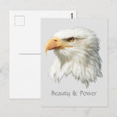 Bald Eagle Beauty & Power anpassbar Postkarte (Vorne/Hinten)
