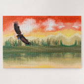 Bald Eagle bei Sonnenuntergang Puzzle (Horizontal)