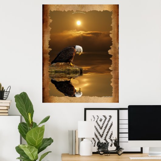 Bald Eagle bei Sunset Gratitude Series Poster (Heimbüro)