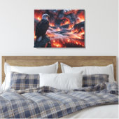 Bald Eagle beim Wildbrennen im Gebirge beobachten Leinwanddruck (Insitu (Schlafzimmer))