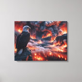 Bald Eagle beim Wildbrennen im Gebirge beobachten Leinwanddruck (Vorderseite)