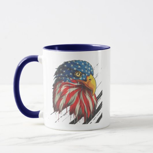 Bald Eagle Bird USA Flag Cry Patriotic Tasse (Links)