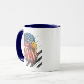 Bald Eagle Bird USA Flag Cry Patriotic Tasse (Vorderseite Links)
