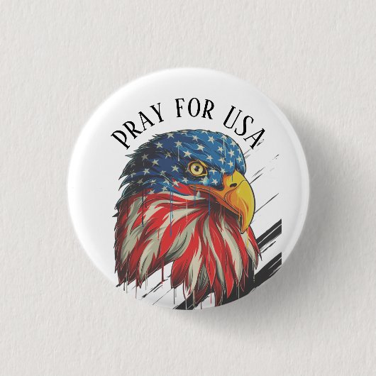 Bald Eagle Bird USA Flag Schrei für die USA Button (Vorderseite)