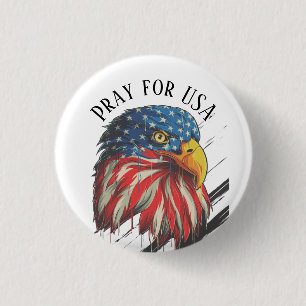 Bald Eagle Bird USA Flag Schrei für die USA Button
