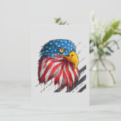 Bald Eagle Bird USA Flag Symbol Card Karte (Stehend Vorderseite)