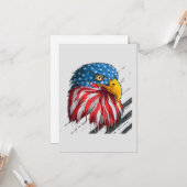 Bald Eagle Bird USA Flag Symbol Card Karte (Vorderseite/Rückseite Beispiel)