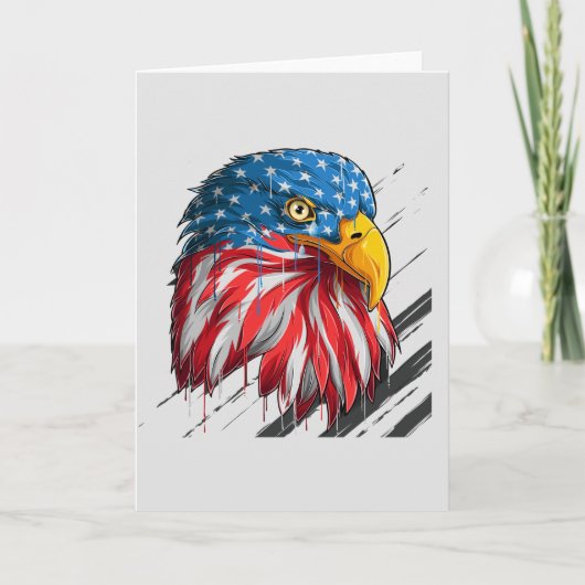 Bald Eagle Bird USA Flag Symbol Karte (Vorderseite)
