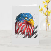 Bald Eagle Bird USA Flag Symbol Karte (Gelbe Blume)