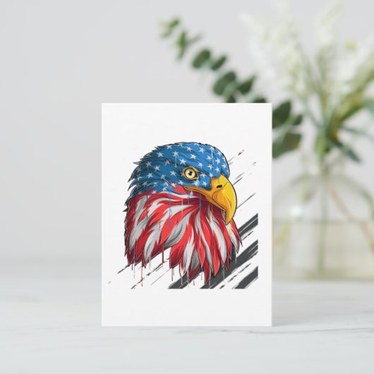 Bald Eagle Bird USA Flag Symbol Postkarte (Stehend Vorderseite)