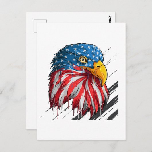 Bald Eagle Bird USA Flag Symbol Postkarte (Vorne/Hinten)