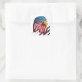 Bald Eagle Bird USA Flag Symbol Quadratischer Aufkleber (Tasche)