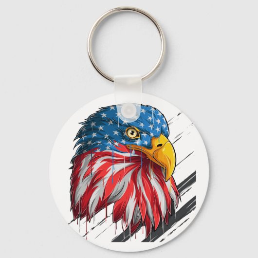 Bald Eagle Bird USA Flag Symbol Schlüsselanhänger (Vorderseite)
