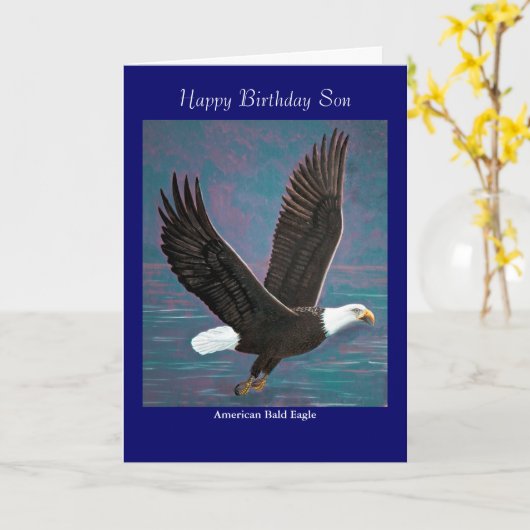 Bald Eagle Birthday Card Karte (Gelbe Blume)