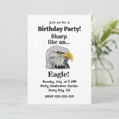 Bald Eagle Birthday Party Einladung (Stehend Vorderseite)
