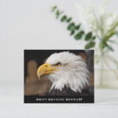 Bald Eagle Birthday Postcard Postkarte (Stehend Vorderseite)