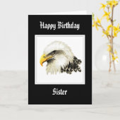 Bald Eagle - Birthday Sister Proud Militär Karte (Gelbe Blume)