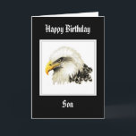 Bald Eagle - Birthday Son Proud Militär Karte<br><div class="desc">Aquarell Eagle Birthday Son Military zu meinem wunderbaren Sohn sind wir so stolz auf Sie... </div>