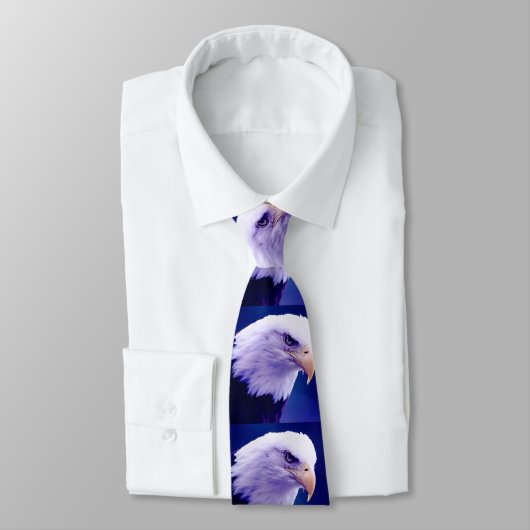 Bald Eagle Blue Tones Neck Tie Krawatte (Gebunden)