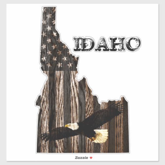 BALD EAGLE BURNT HOLZ - IDAHO PATRIOT BLK AUFKLEBER (Blatt)