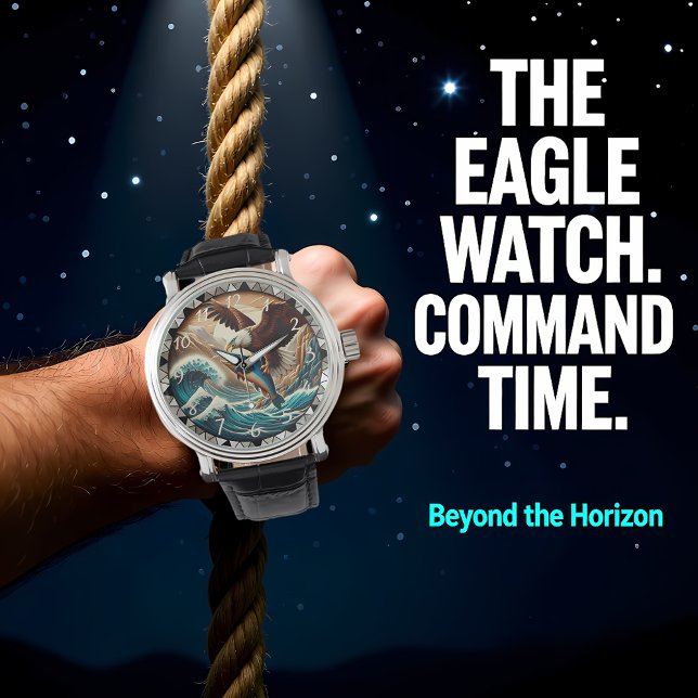 Bald Eagle Catching Fish Ocean Clock Armbanduhr (Von Creator hochgeladen)
